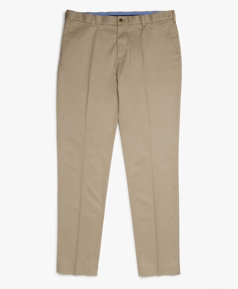 Light Beige Brooks Brothers Milano Slim-fit Advantage Chino Men Casual Pants | ONA-715980