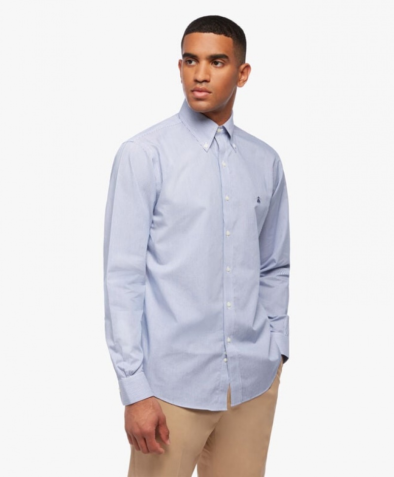 Light Blue Brooks Brothers Blue Non-Iron Button Down Men Shirts | CYM-812354