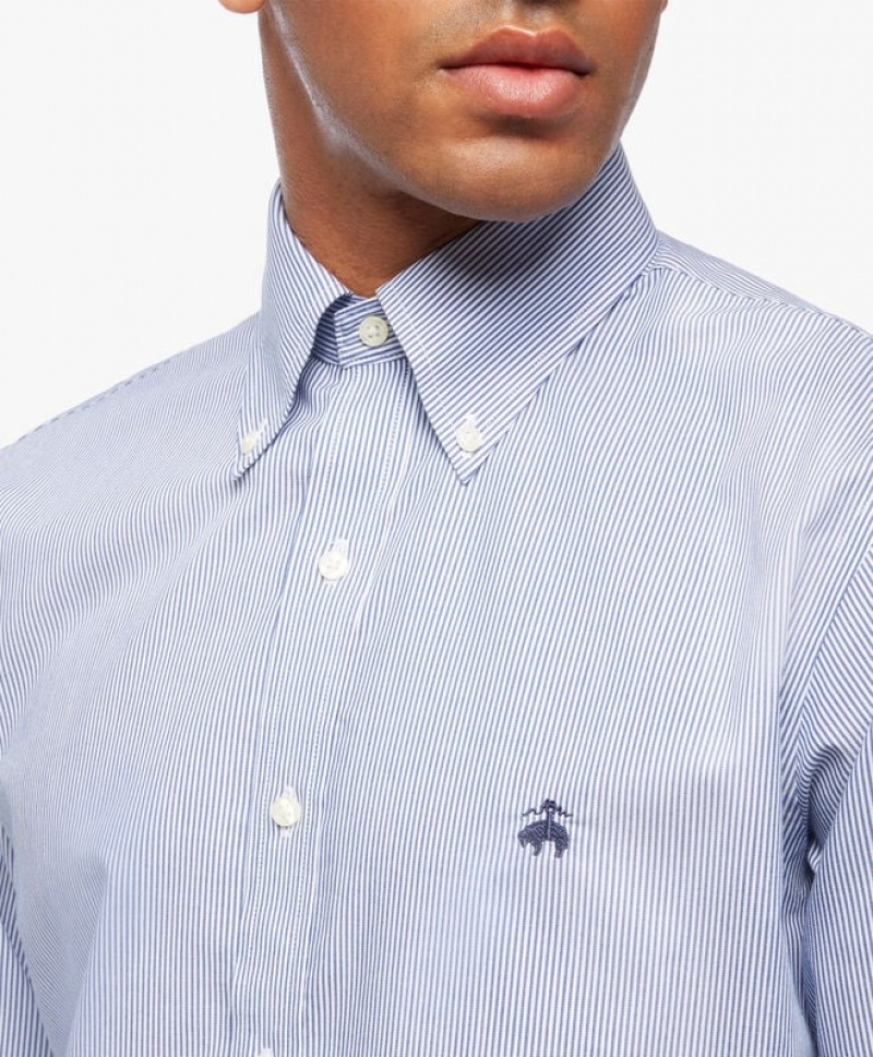 Light Blue Brooks Brothers Blue Non-Iron Button Down Men Shirts | CYM-812354