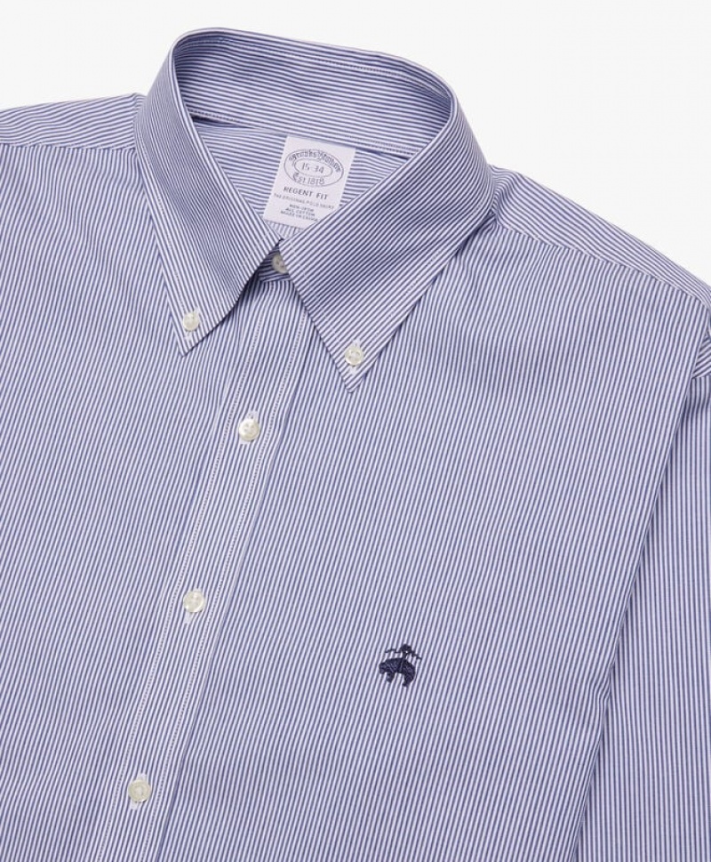 Light Blue Brooks Brothers Blue Non-Iron Button Down Men Shirts | CYM-812354