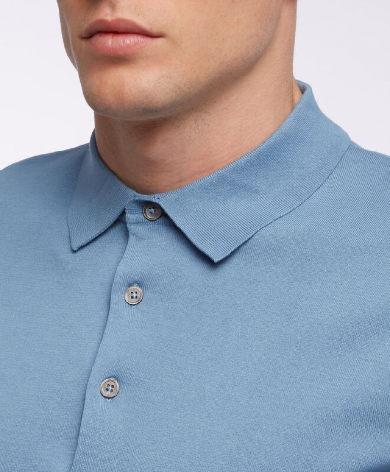 Light Blue Brooks Brothers Cotton Men Polo | QSF-487632