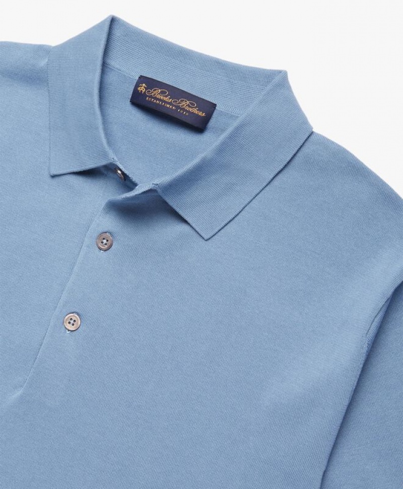 Light Blue Brooks Brothers Cotton Men Polo | QSF-487632