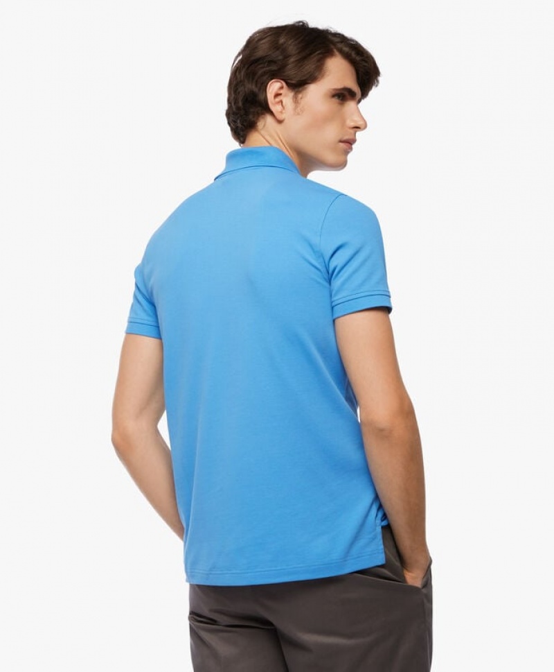 Light Blue Brooks Brothers Golden Fleece Slim Fit Stretch Supima Men Polo | NZX-832970