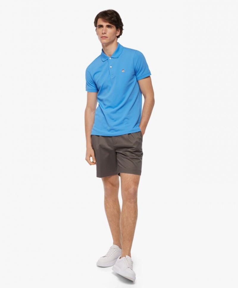 Light Blue Brooks Brothers Golden Fleece Slim Fit Stretch Supima Men Polo | NZX-832970