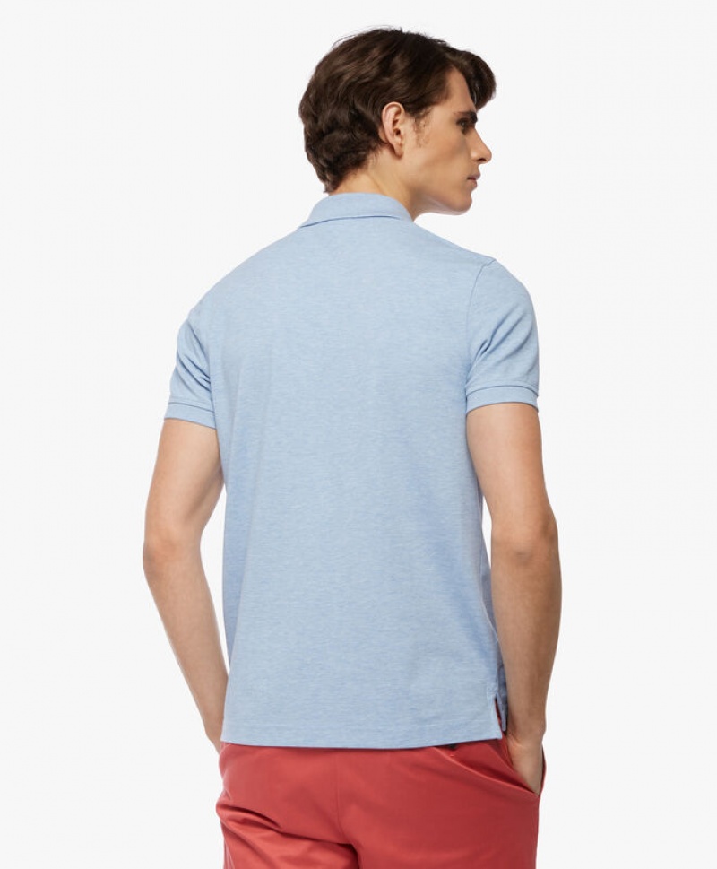 Light Blue Brooks Brothers Golden Fleece Slim Fit Stretch Supima Men Polo | UXC-931724