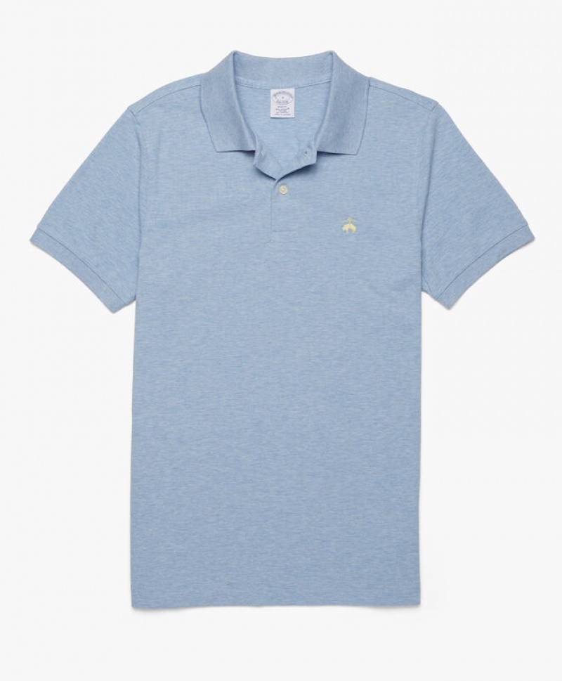 Light Blue Brooks Brothers Golden Fleece Slim Fit Stretch Supima Men Polo | UXC-931724