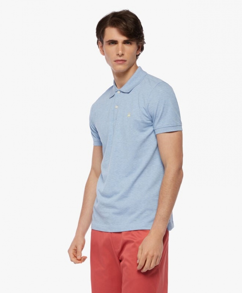 Light Blue Brooks Brothers Golden Fleece Slim Fit Stretch Supima Men Polo | UXC-931724