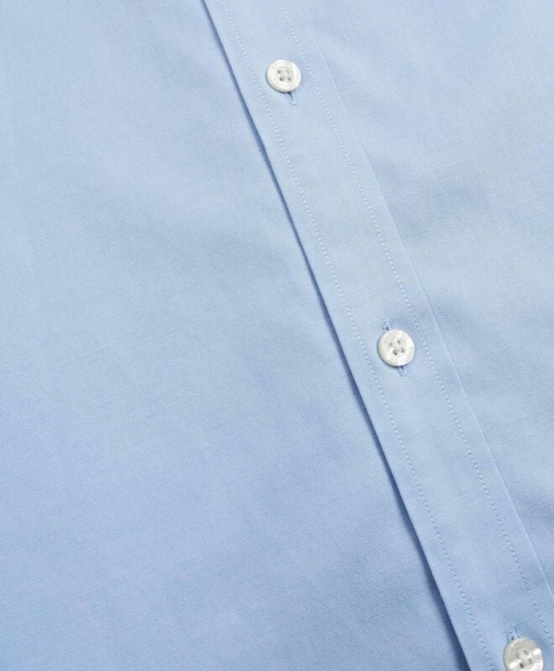 Light Blue Brooks Brothers Milano Slim-fit Non-Iron, Oxford Stretch, Button-Down Collar Men Shirts | WXC-680435