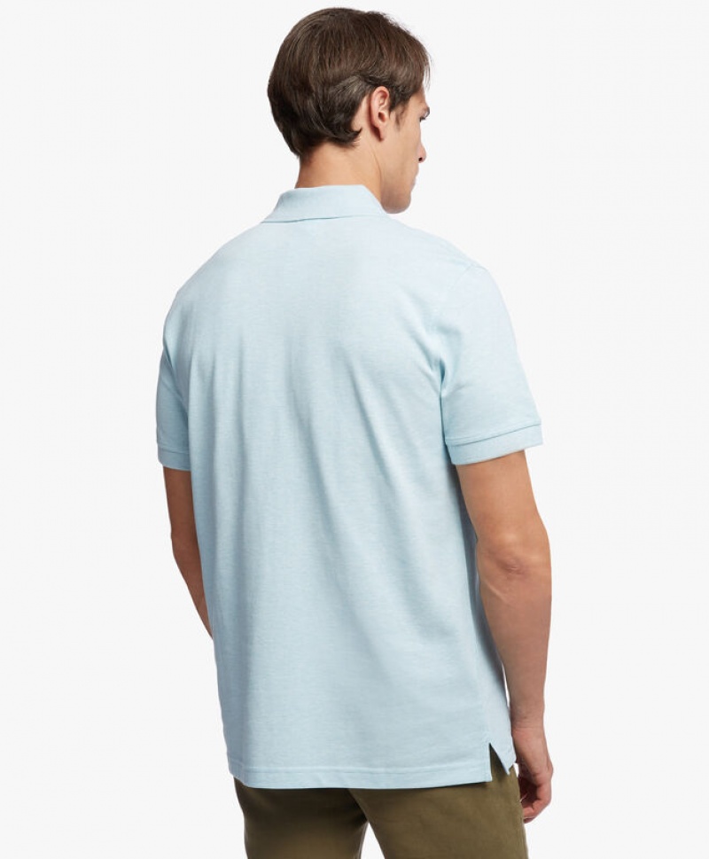 Light Blue Brooks Brothers Slim-fit Sleeves Pique Men Polo | GTM-036198