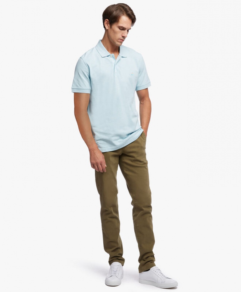 Light Blue Brooks Brothers Slim-fit Sleeves Pique Men Polo | GTM-036198