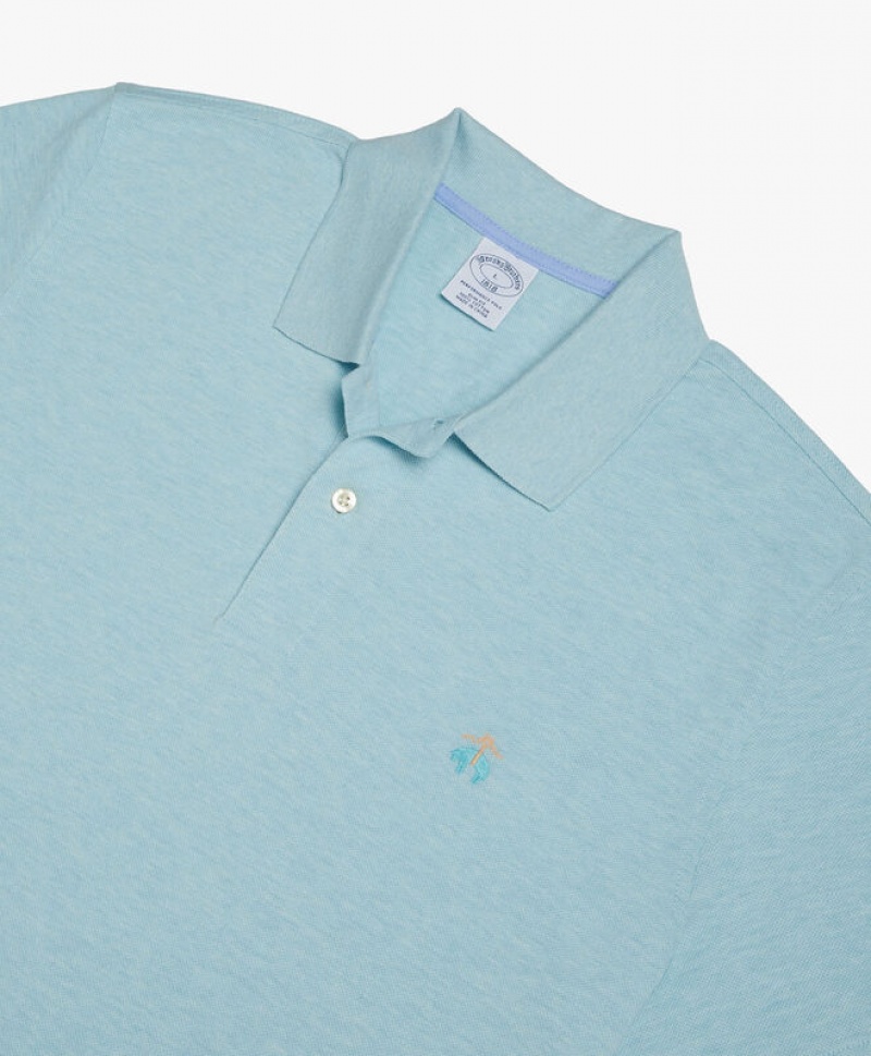 Light Blue Brooks Brothers Slim-fit Sleeves Pique Men Polo | GTM-036198