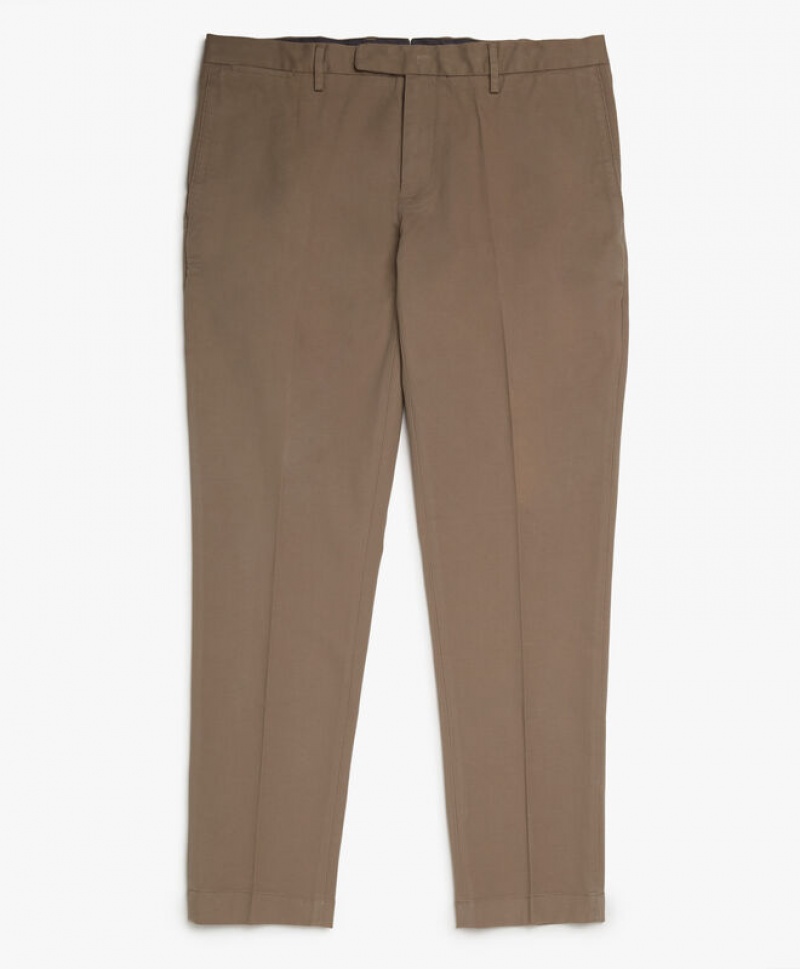 Light Brown Brooks Brothers Soho Extra-slim Fit Cotton Twill Stretch Chinos Men Casual Pants | LES-842901