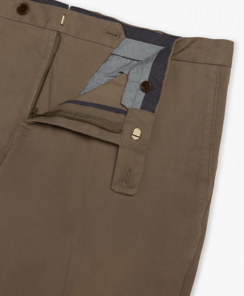 Light Brown Brooks Brothers Soho Extra-slim Fit Cotton Twill Stretch Chinos Men Casual Pants | LES-842901