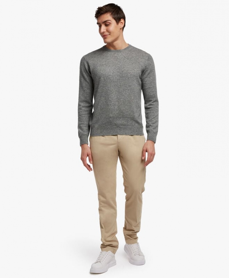 Light Grey Brooks Brothers Cashmere Crew-Neck Men Sweaters | FIR-186904