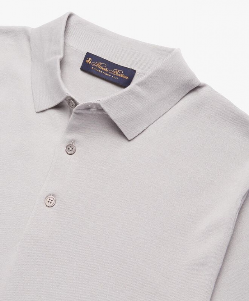 Light Grey Brooks Brothers Cotton Men Polo | GXI-872169