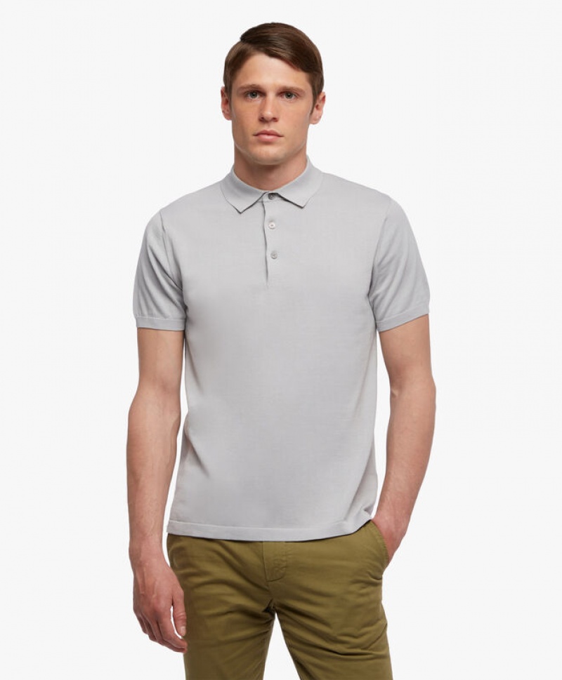 Light Grey Brooks Brothers Cotton Men Polo | GXI-872169