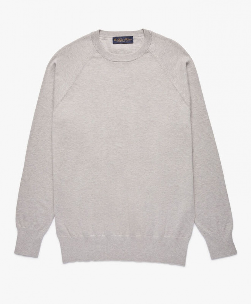 Light Grey Brooks Brothers Cotton and Cashmere Men Sweatshirts | NUF-452378