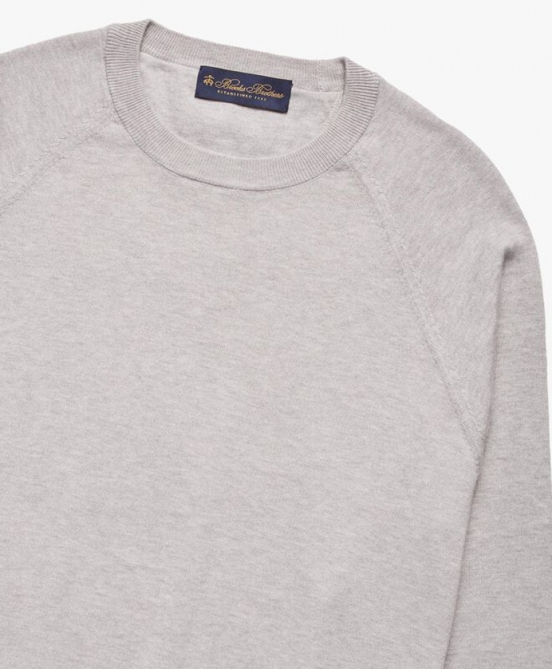 Light Grey Brooks Brothers Cotton and Cashmere Men Sweatshirts | NUF-452378