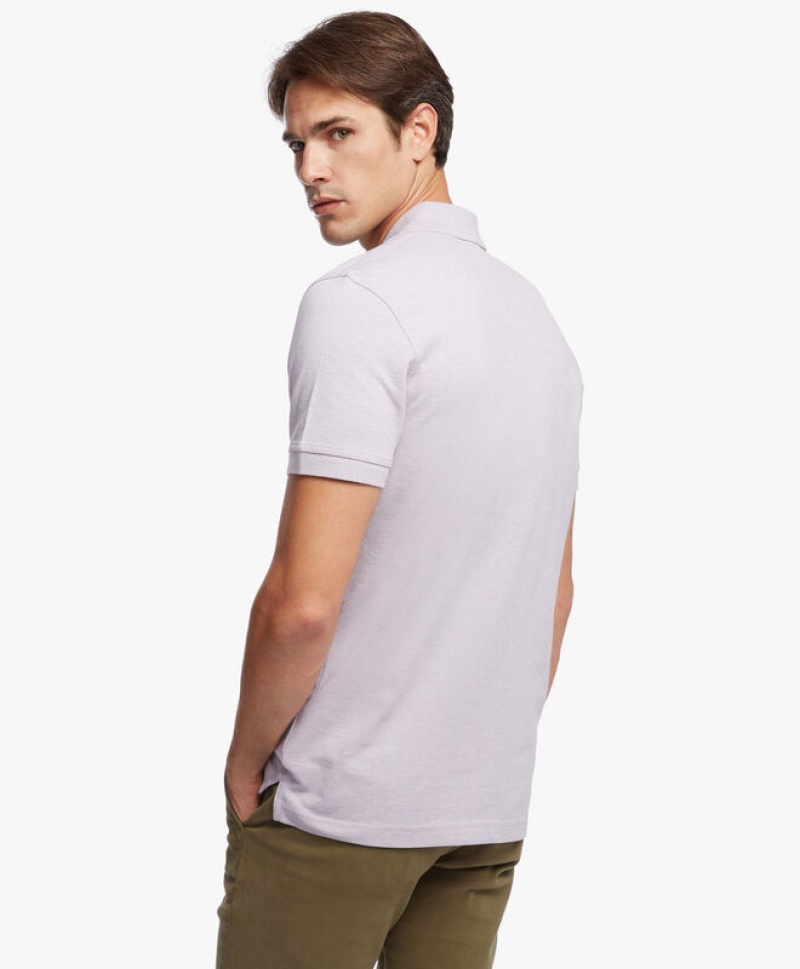 Light Grey Brooks Brothers Slim-fit Sleeves Pique Men Polo | CYV-341890