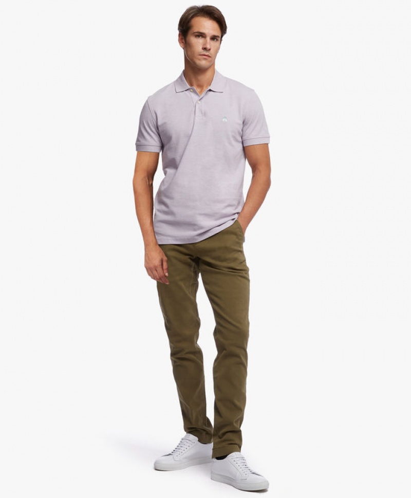 Light Grey Brooks Brothers Slim-fit Sleeves Pique Men Polo | CYV-341890