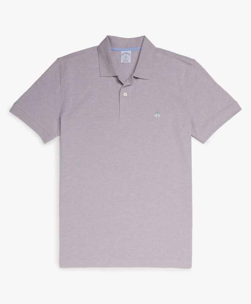 Light Grey Brooks Brothers Slim-fit Sleeves Pique Men Polo | CYV-341890