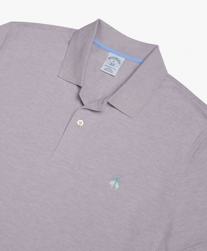 Light Grey Brooks Brothers Slim-fit Sleeves Pique Men Polo | CYV-341890