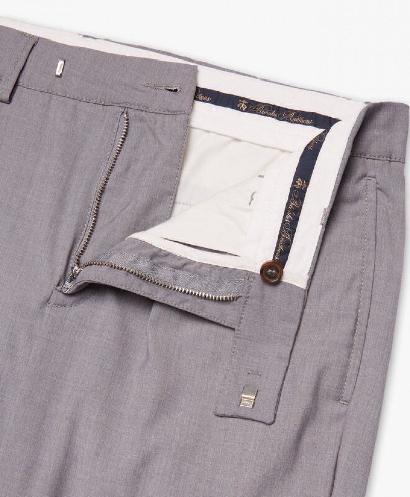 Light Grey Brooks Brothers Stretch Chinos Men Casual Pants | JEI-684209