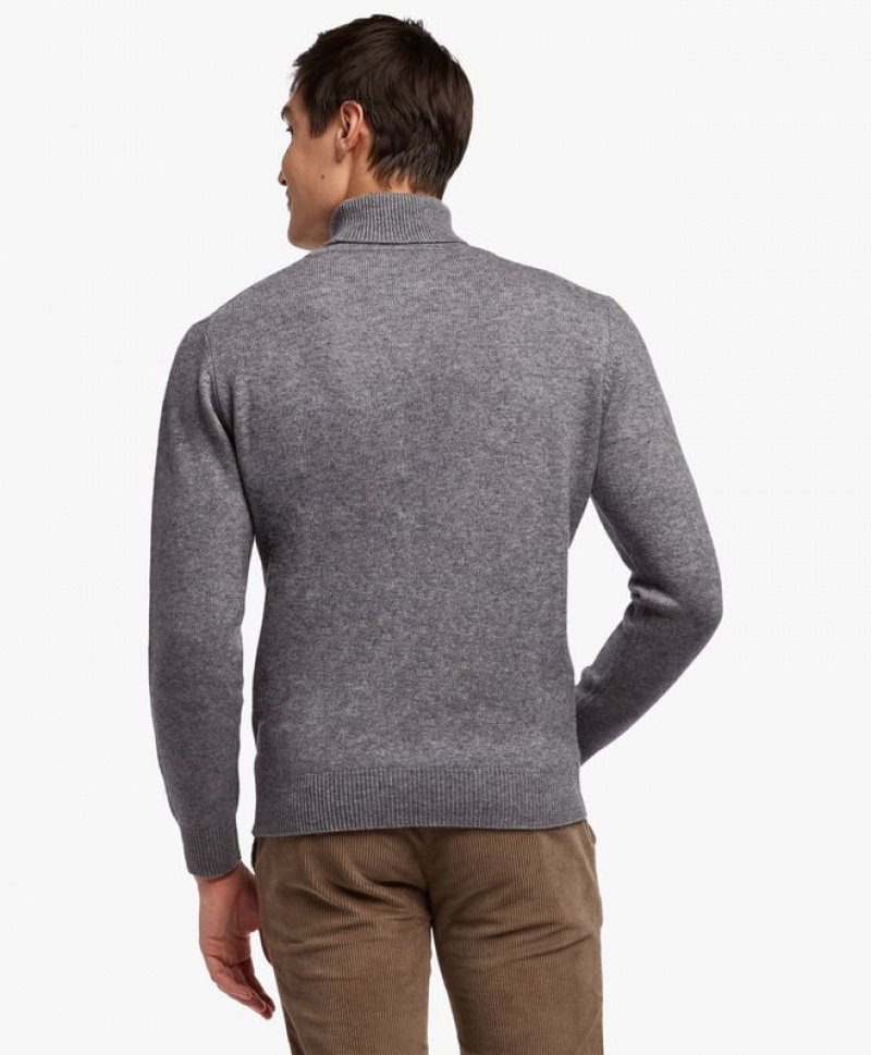 Light Grey Brooks Brothers Wool and Cashmere Turtleneck Men Sweaters | VAE-894102