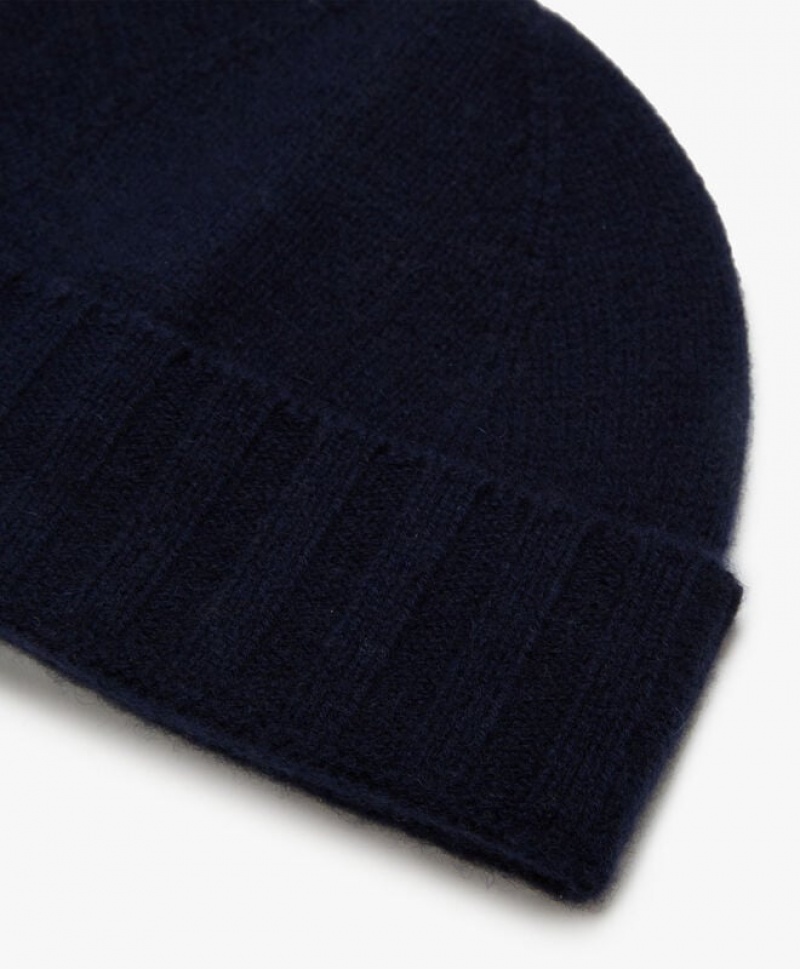 Navy Brooks Brothers Cashmere Men Beanie | TIL-327095