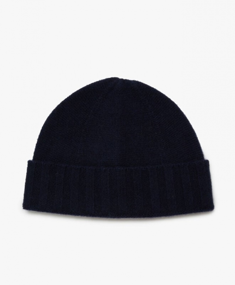 Navy Brooks Brothers Cashmere Men Beanie | TIL-327095