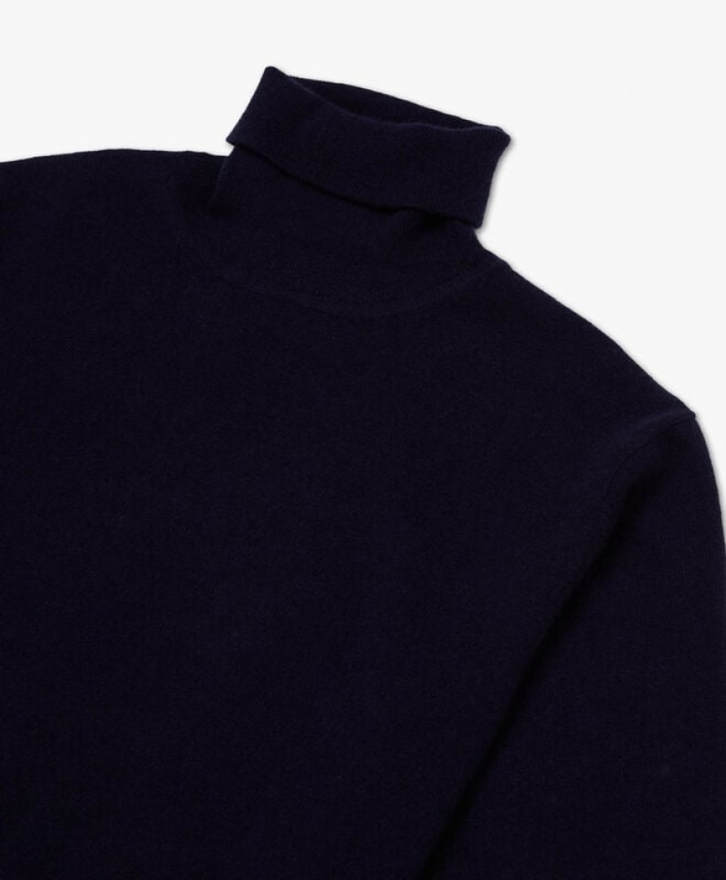 Navy Brooks Brothers Cashmere Turtleneck Men Sweaters | BXT-137086