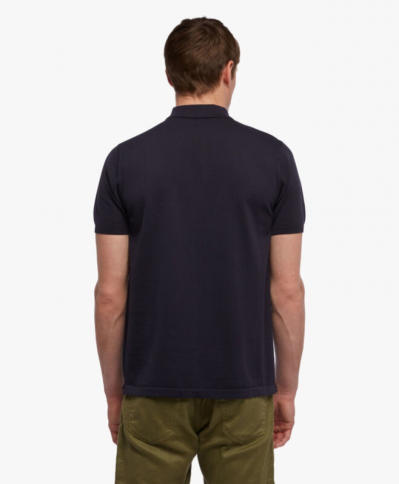 Navy Brooks Brothers Cotton Men Polo | DFI-483702