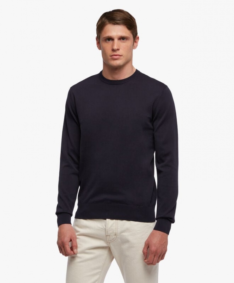 Navy Brooks Brothers Cotton Men Sweaters | UXV-792586