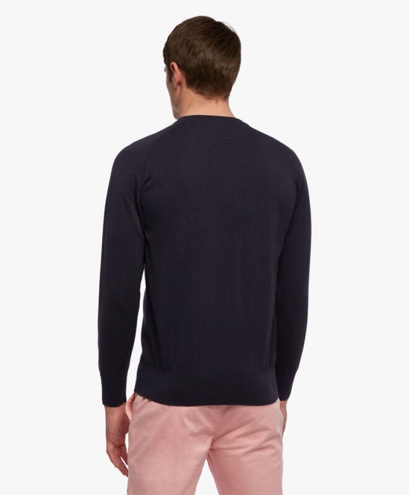 Navy Brooks Brothers Cotton Men Sweatshirts | VAC-704259