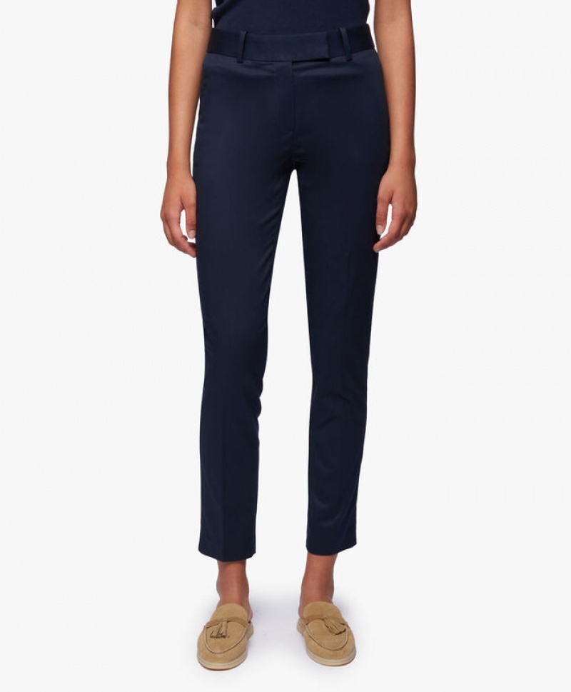 Navy Brooks Brothers Cotton Twill Advantage Chino Women Casual Pants | XHD-687192