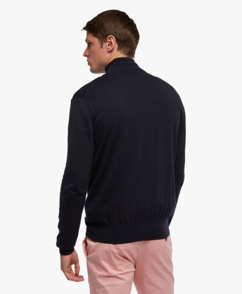 Navy Brooks Brothers Cotton and Cashmere Men Sweaters | PJM-814509