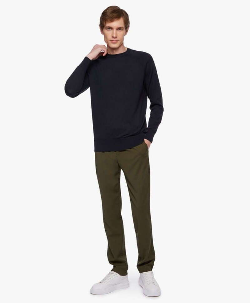 Navy Brooks Brothers Cotton and Cashmere Men Sweatshirts | VAJ-938172