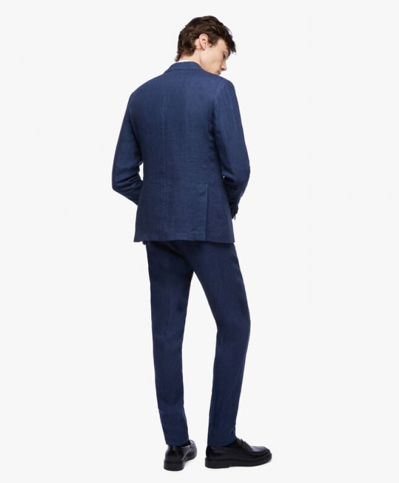 Navy Brooks Brothers Linen Men Suits | RFP-478610