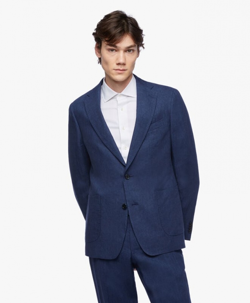 Navy Brooks Brothers Linen Men Suits | RFP-478610