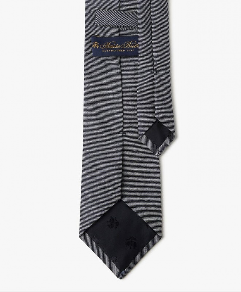 Navy Brooks Brothers Linen Solid Men Ties | BZK-843126