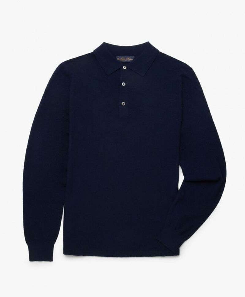 Navy Brooks Brothers Merino Wool Men Sweaters | XIQ-630425