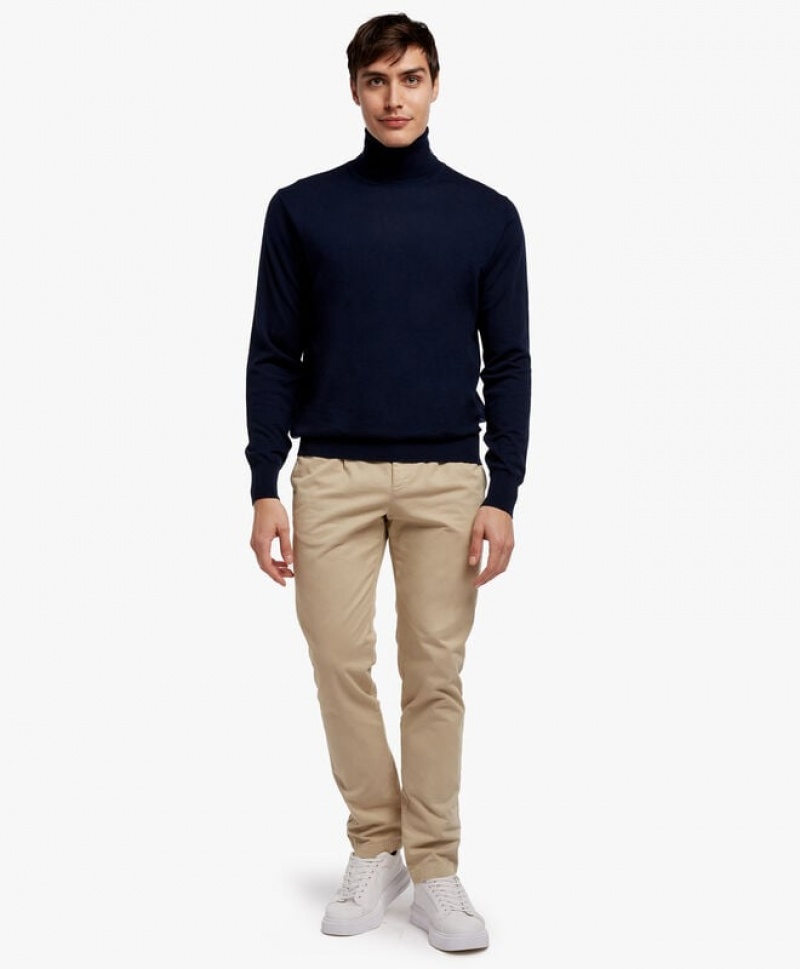 Navy Brooks Brothers Merino Wool Turtle Neck Men Sweaters | NWH-074213