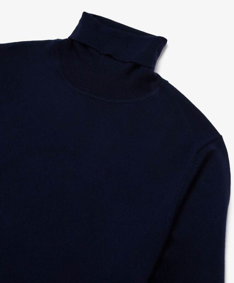 Navy Brooks Brothers Merino Wool Turtle Neck Men Sweaters | NWH-074213