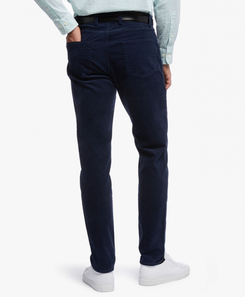 Navy Brooks Brothers Milano Slim-Fit, Corduroy Men Casual Pants | TCZ-247801