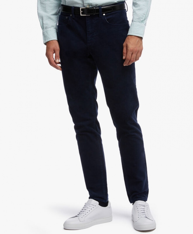 Navy Brooks Brothers Milano Slim-Fit, Corduroy Men Casual Pants | TCZ-247801