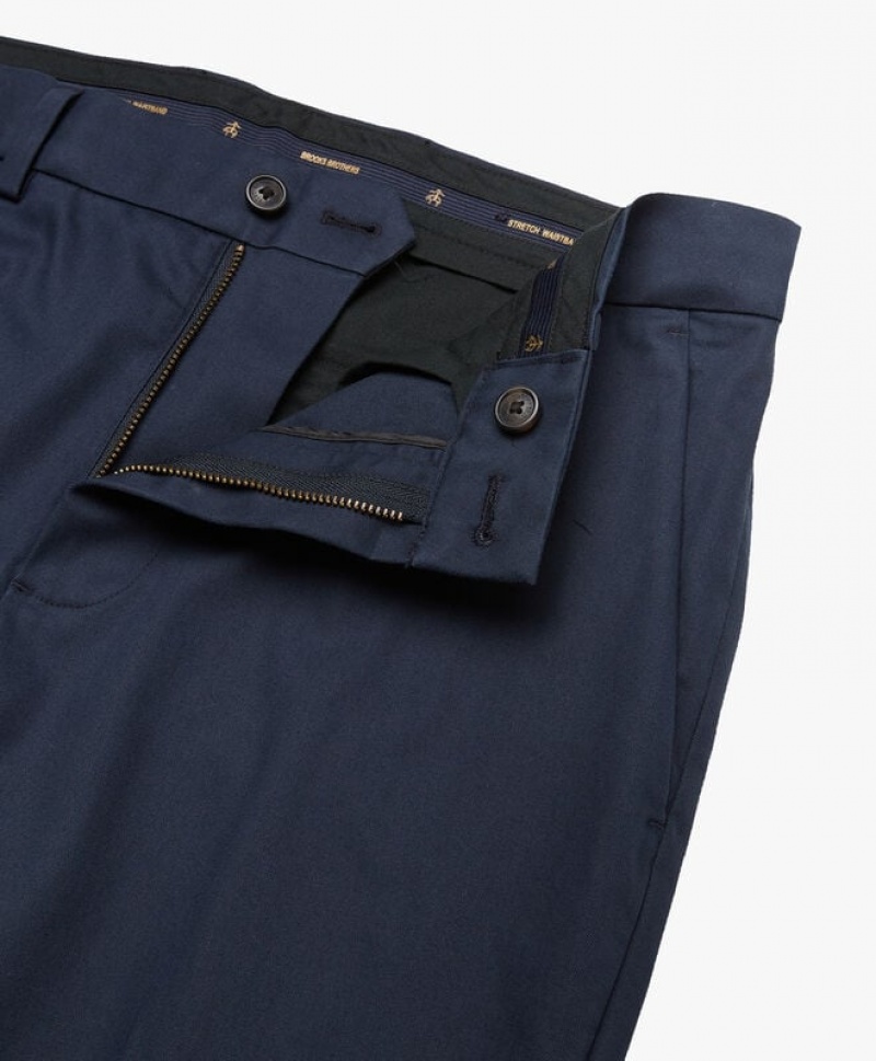 Navy Brooks Brothers Milano Slim-fit Cotton Stretch Advantage Chinos® Men Casual Pants | JOH-158723