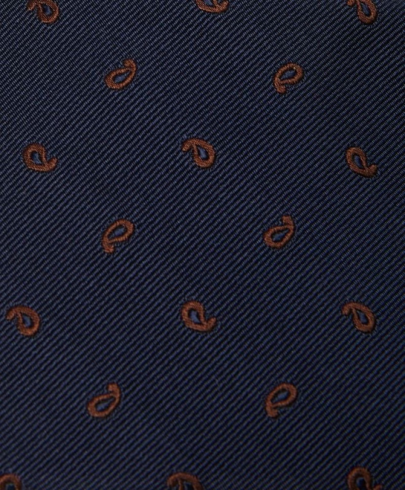 Navy Brooks Brothers Silk Paisley Men Ties | GZO-872403