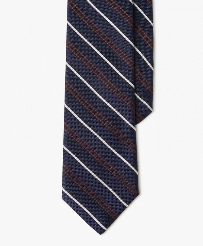 Navy Brooks Brothers Silk Regimental Men Ties | JHO-915207