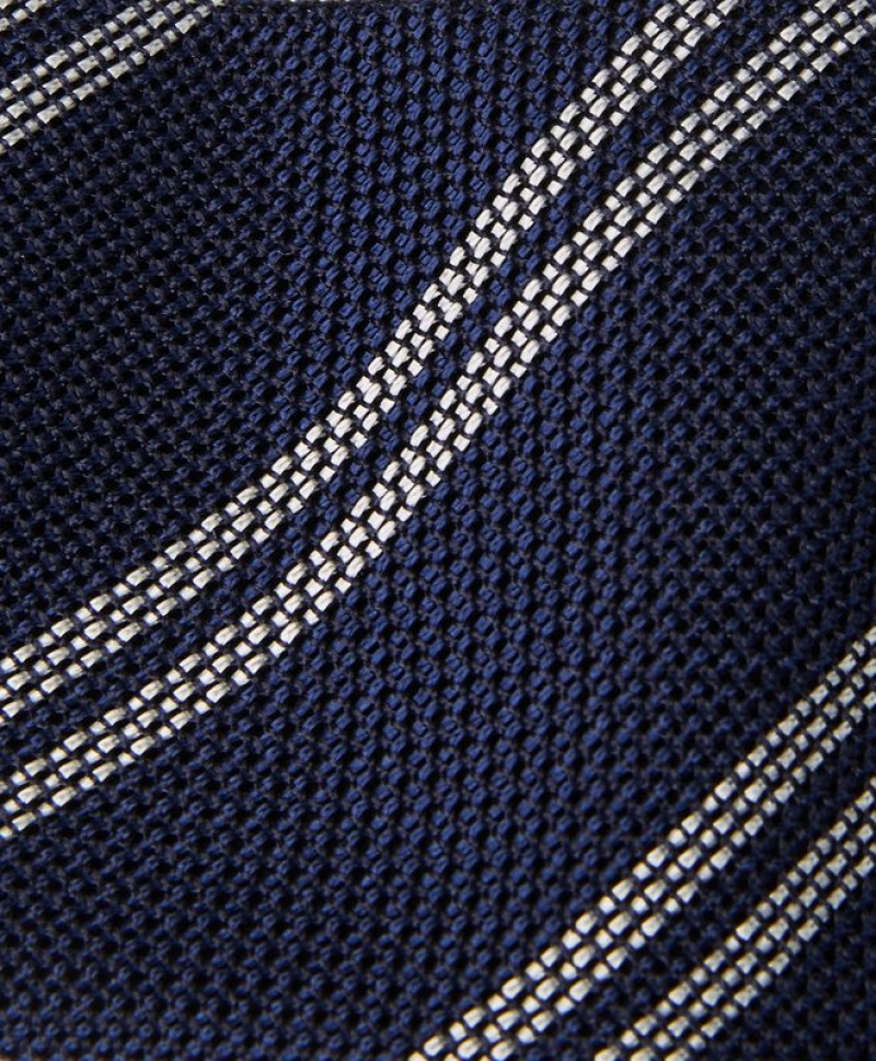 Navy Brooks Brothers Silk Regimental Men Ties | UOF-015834