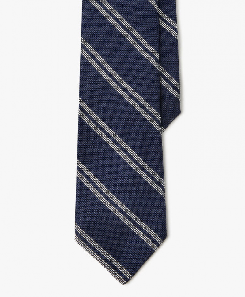 Navy Brooks Brothers Silk Regimental Men Ties | UOF-015834